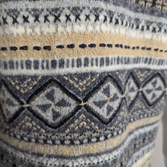 Vintage Robert Scott Wool Vest Women’s Small Zip Up Grey Yellow White - Picture 8 of 10